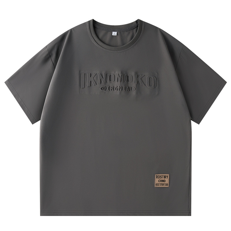 Camiseta de marca moderna para hombre, talla grande 26, nueva camiseta de verano de manga corta, fina, holgada y moderna con estampado.