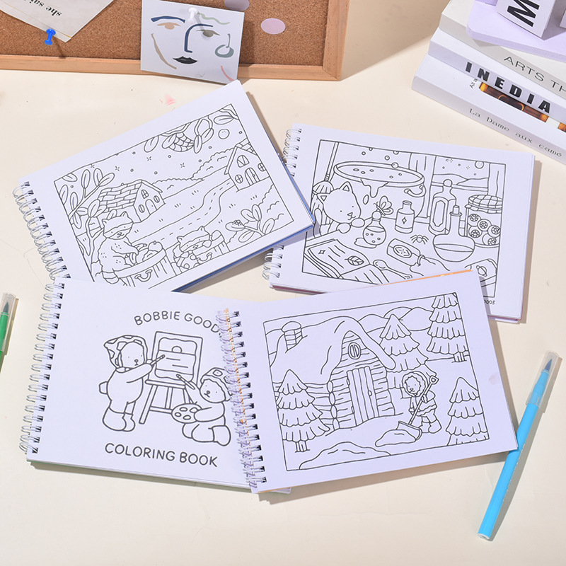 現物ボビー・グズ硬面塗り絵48ページ落書き塗り絵子供娯楽知育絵画塗り絵|undefined