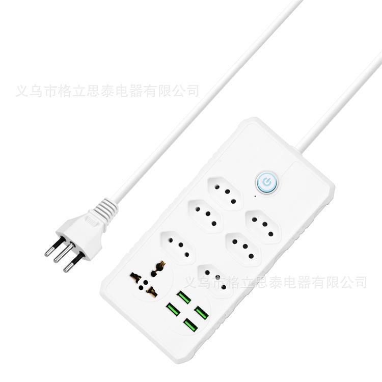 新款巴西款多功能带USB孔外贸插座电源排插插座家用插板接线板