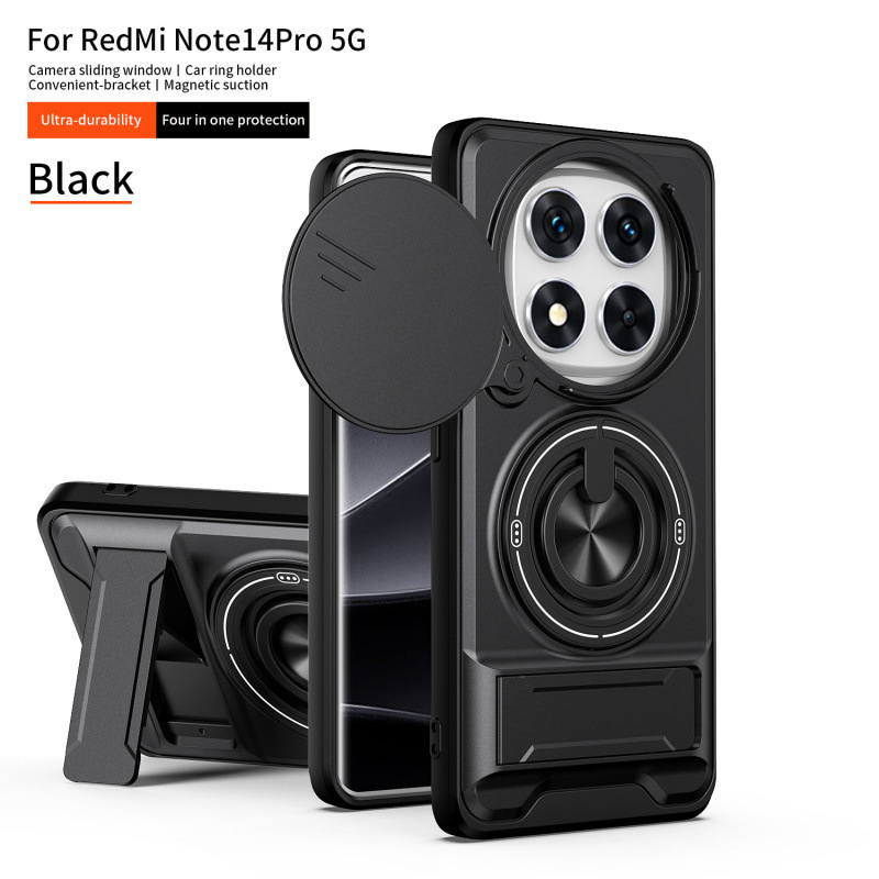 Suitable for Redmi Note14Pro Shunjia sliding window phone case and Redmi Note15Pro magnetic stand protective case