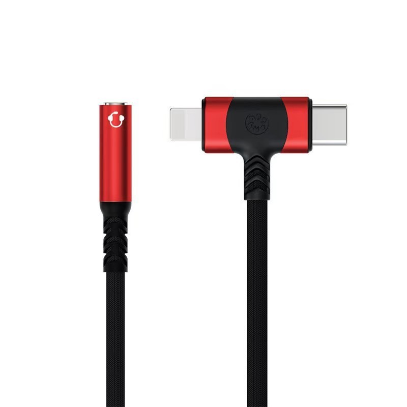 Android type-c Apple 照明から 3.5mm オーディオ アダプター ケーブルに適したツーインワン ヘッドフォン アダプター|undefined