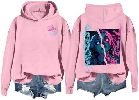 DLDXJQTPL Jinx Was Here Women Hoodie Jinx Arcane Figure