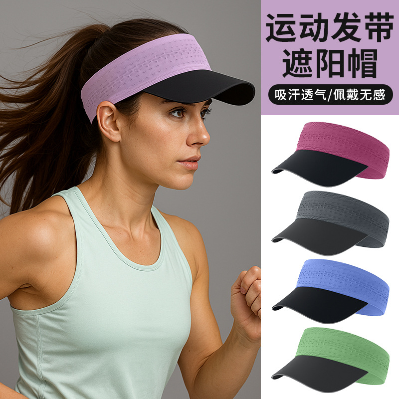 Outdoor Sweat-Absorbent Headband, Quick-Drying, Non-Slip, Cycling Sun Protection Hat, Double-Layer Breathable Hole Antiperspirant Headband, Empty Top Hat