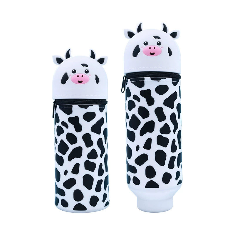 Silicone Cartoon Pencil Case, Large-Capacity Foldable Stationery Pouch, Dinosaur & Animal Designs