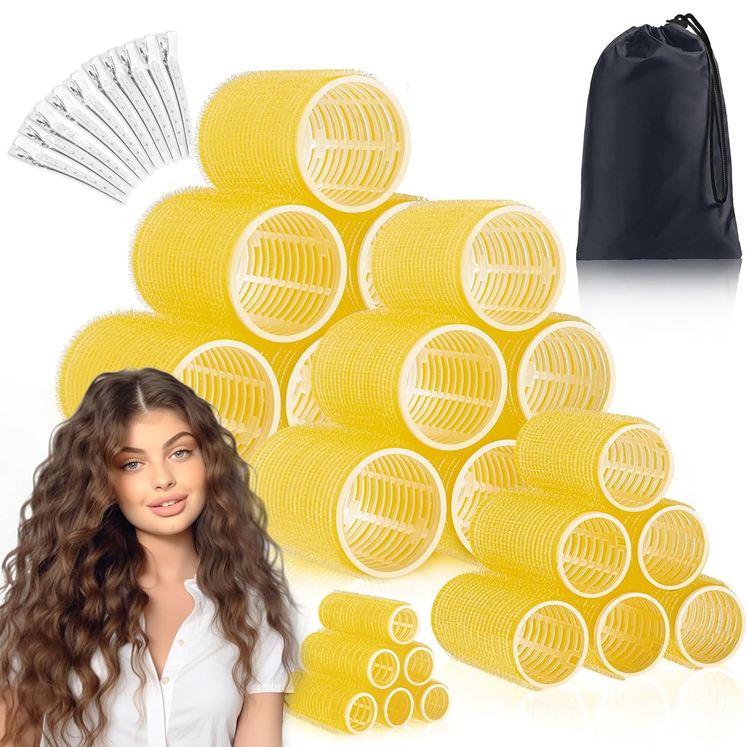 En stock suministro de Comercio Exterior Herramientas de peluquería multi-capa de plástico rizador de pelo rizador traje flequillos rizador de pelo