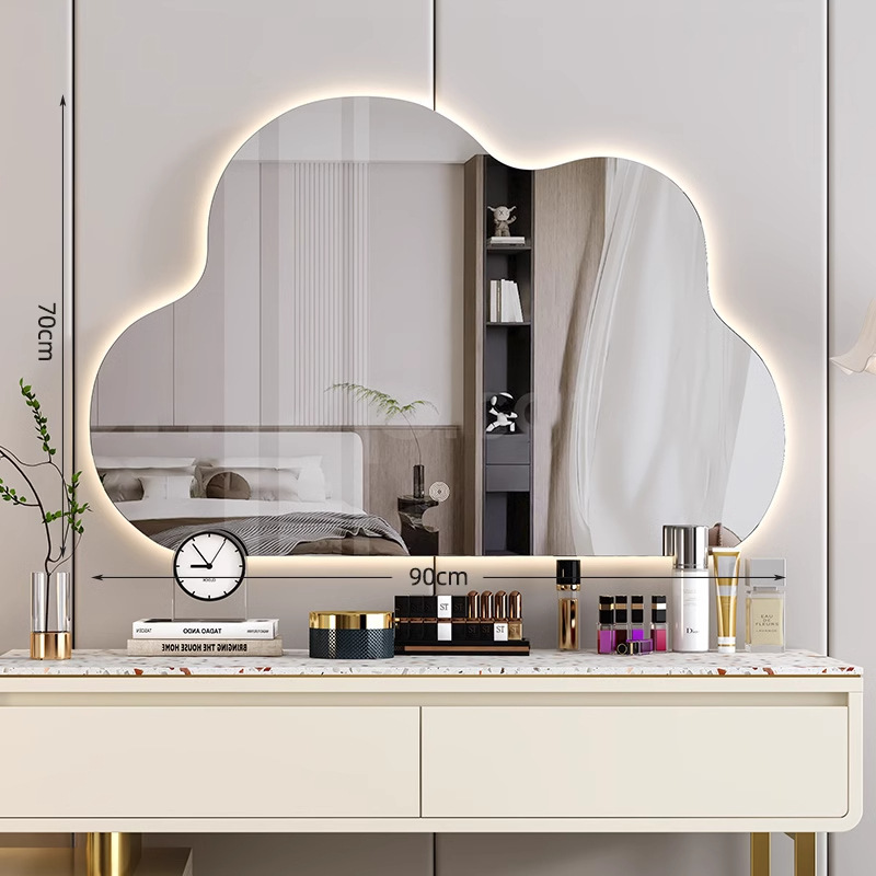 Espejo de maquillaje de nube 2025 nuevo espejo tocador dormitorio escritorio pared colgante led inteligente espejo de tocador con luz