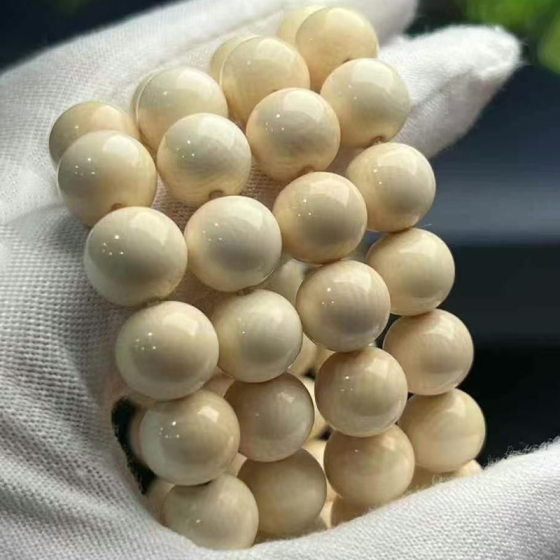 Factory wholesale natural mammoth ivory bracelet 1.0 beads beads beads single ring 108 beads supply fidelity bracelet