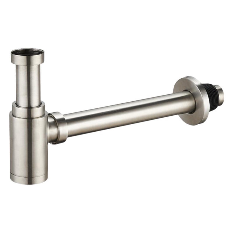 Tubo de drenaje de pared de drenaje de lavabo con filtro desodorizante, botella de lavabo de acero inoxidable 304, desodorante, olla de aislamiento de aire, tubo de drenaje curvo P