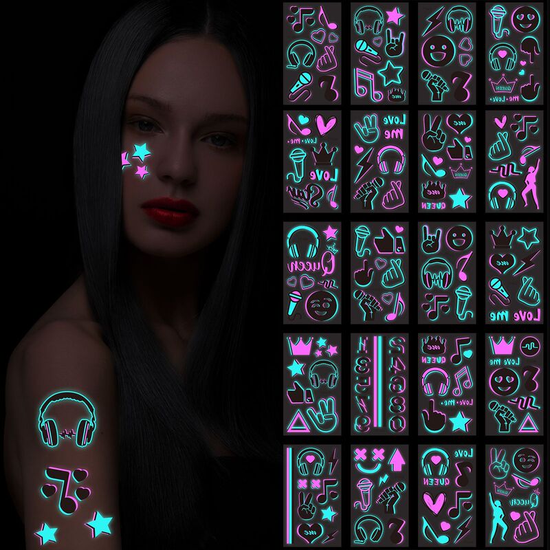 Hot Selling Music Festival Concert Luminous Waterproof Tattoo Sticker Party Bar Night Club Star Tattoo Sticker Hot Selling Music Festival Concert Luminous Waterproof Tattoo Sticker Party Bar Night Club Star Tattoo Sticker