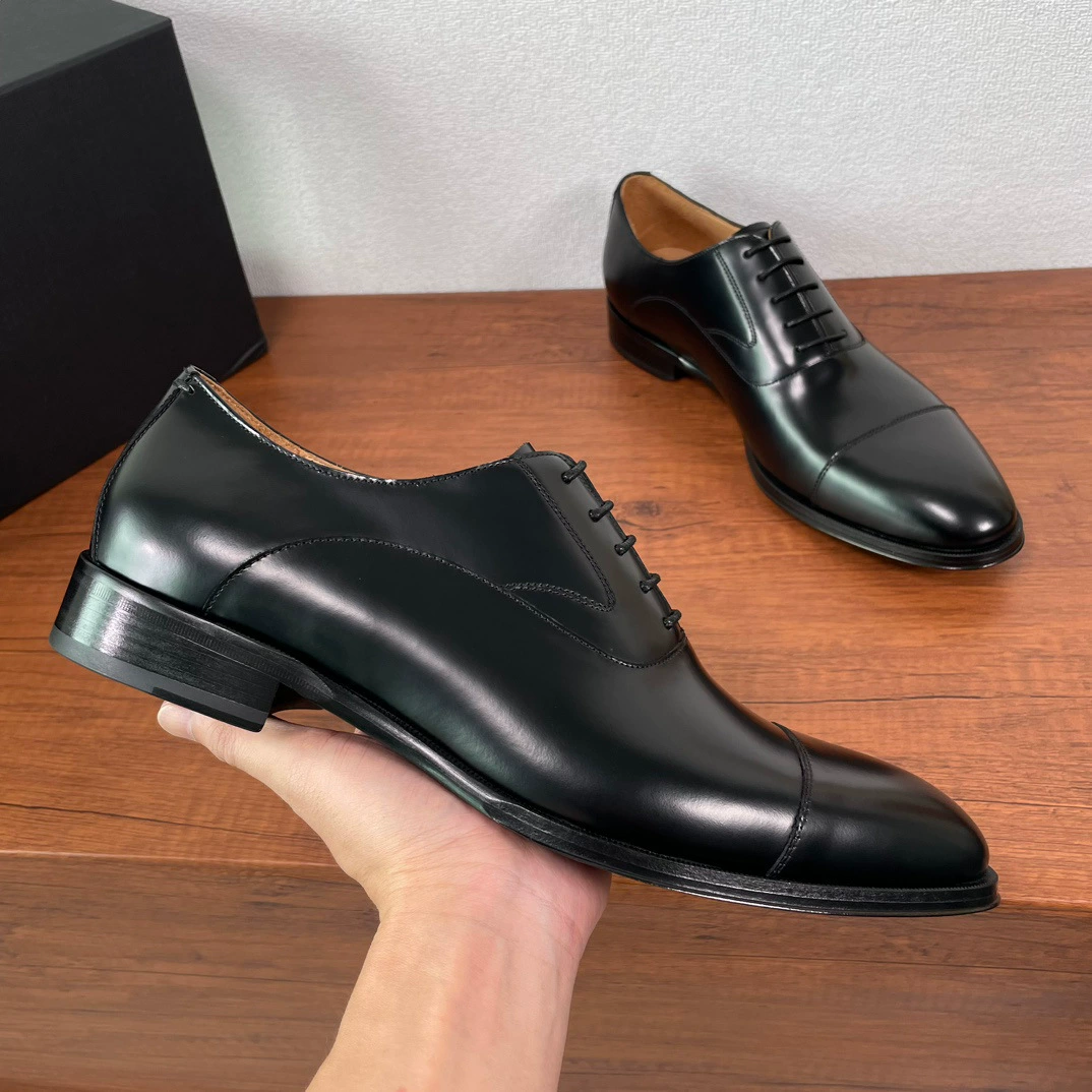 24ss мужские официальные деловые кожаные туфли шнурованные, трехсоставные, полированная коровья кожа, модель 250514 5011-39