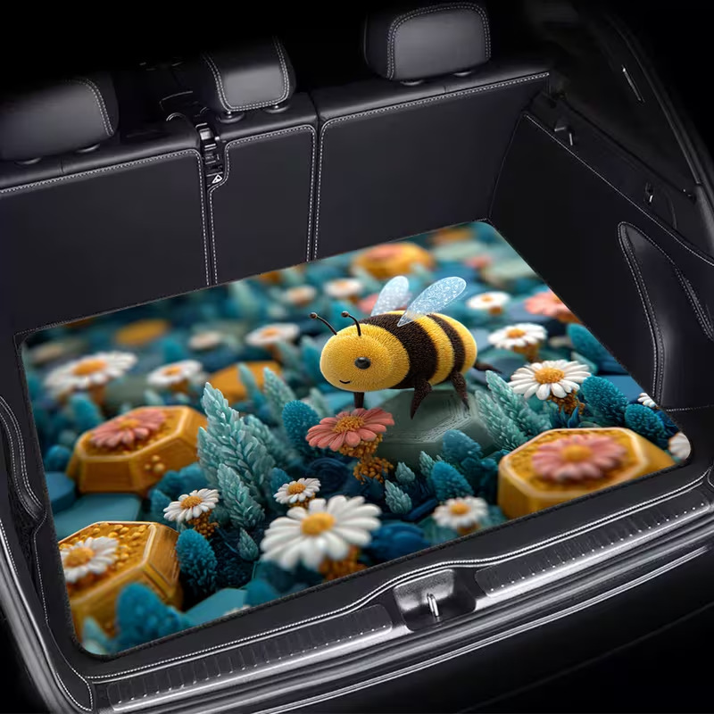 Cross-border best-selling fresh floral car trunk mat, interior decoration mat, dirt-resistant, easy to clean, dust-proof mat