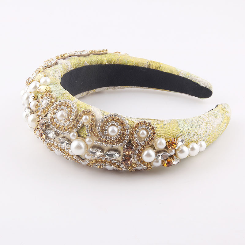 Baroque Sponge Diamond-studded Color Pearl Headband display picture 3