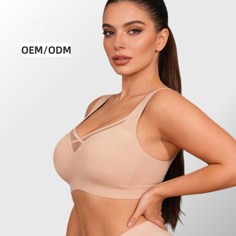 Cross-border European and American TK best-selling high-quality plus-size seamless bra for women, featuring a thin mesh design and no underwire, perfect for fuller figures Cross-border European and American TK best-selling high-quality plus-size seamless bra for women, featuring a thin mesh design and no underwire, perfect for fuller figures