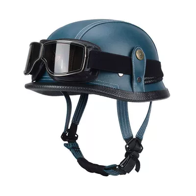 Motosiklet dəbilqələri – Helmet, Retro Half Helmet for - m55-56-blueretro-mirror