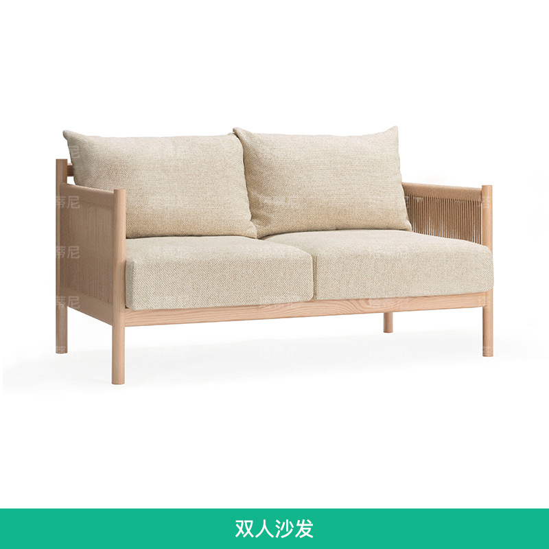 Nordic outdoor caña casual sofá villa patio jardín balcón casual anticorrosión madera maciza caña combinación de silla
