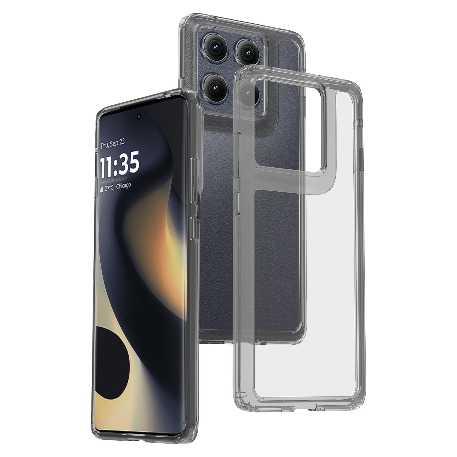 Aplicable a Moto Edge 60 anti-rañazos transparente dos en uno caso de teléfono acrílico contra caídas fábrica de cubierta