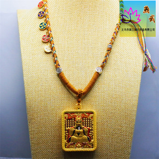 Relief Painted Double-Sided Stereo Wuye Manjushri Wutai Mountain Dragon Wuye Thangka Xizang Gawu Box Pendant Wholesale