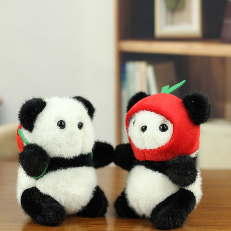 Red en línea lindos lindos colgantes de panda juguetes de peluche muñeca bolsas colgantes muñecas llaveros muñecas panda gigante