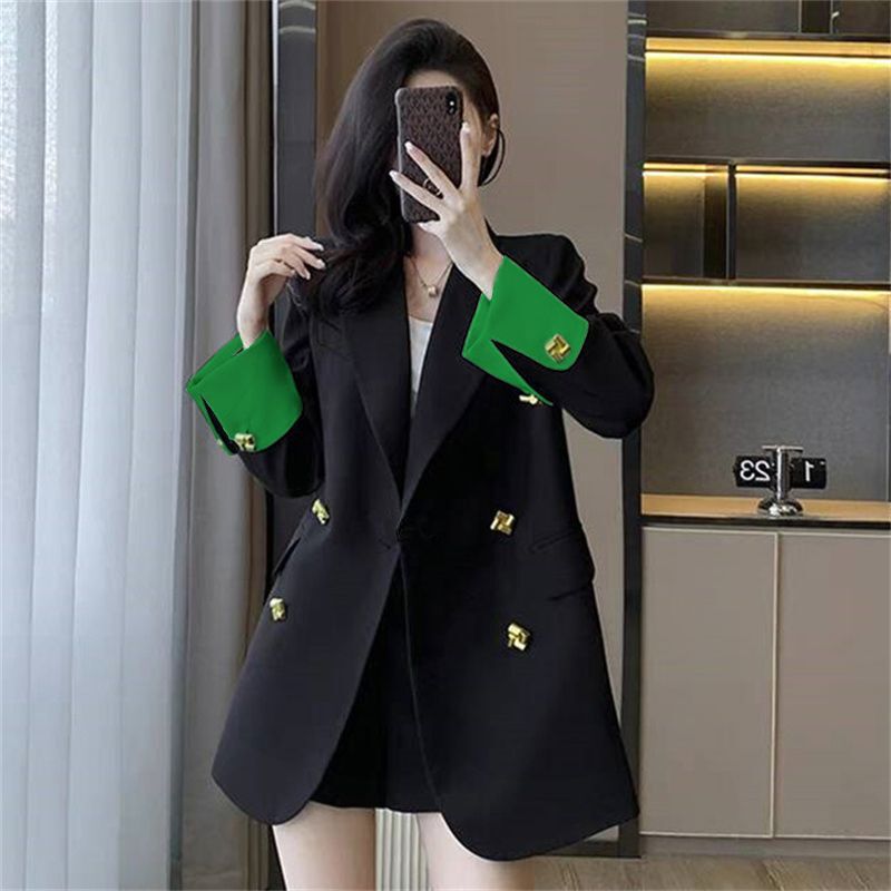 Suit Jacket for Women in Spring and Autumn 2026 New Style Loose-Fitting Korean Style Elegant Work Casual Black Blazer Top