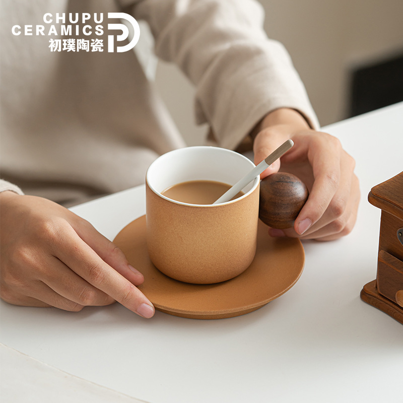 Creative Ceramic Mug with Spoon, Office Milk Cup, Tea Cup, Couple's Water Cup, Initial Pearl Coffee Cup