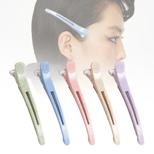 Wheat straw salon tools hairdressing distribution clip perming and dyeing duckbill clip seamless clip one-word bangs hairdressing clip