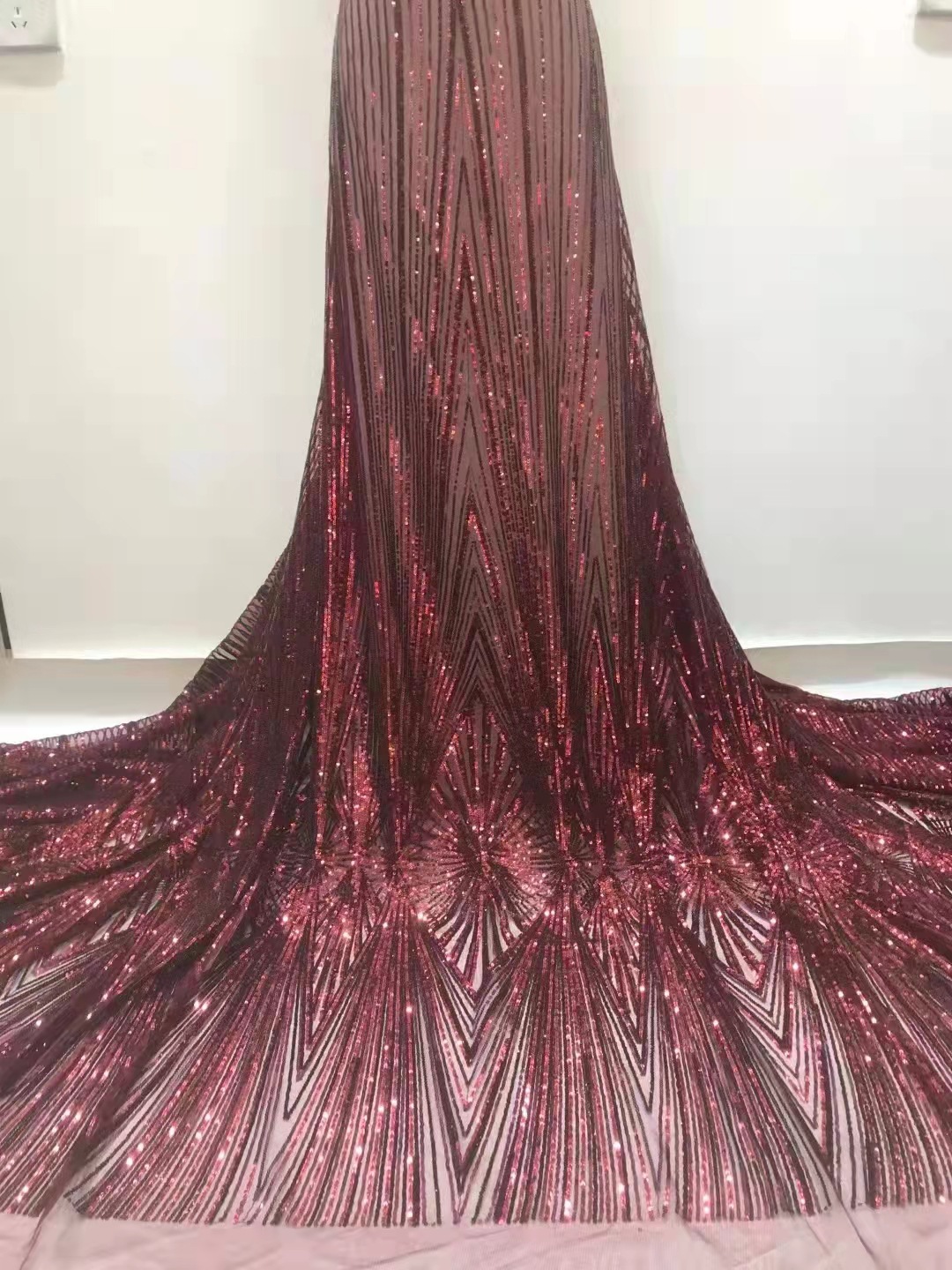 Amazon e-commerce en stock lentejuelas tela vestido de novia fiesta África encaje tela JX1851