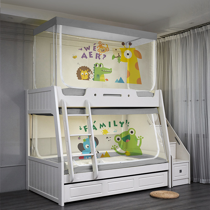 New Bunk Bed Mosquito Net for Upper and Lower Bunks, 1.5m Double-Layer Children's Bed Frame 1.2m Student Dormitory Mosquito Net E18