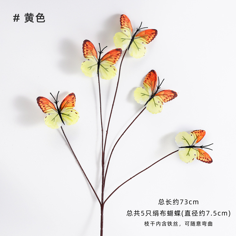 Xiyu imitación de flores 5 mariposas materiales de embalaje de ramo de flores decorativas para el hogar floristas materiales DIY hechos a mano