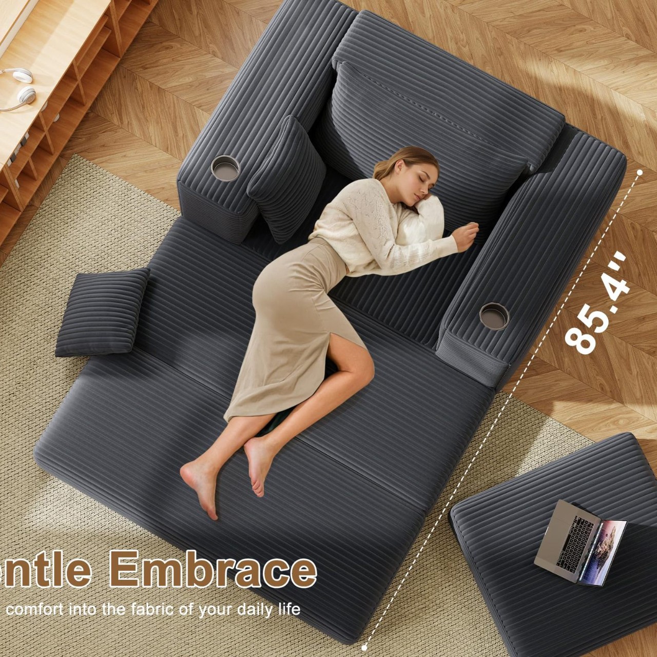 Amazon sin hueso gran sofá 28D esponja sofá de compresión módulo de sala de estar sofá de cama individual sofá