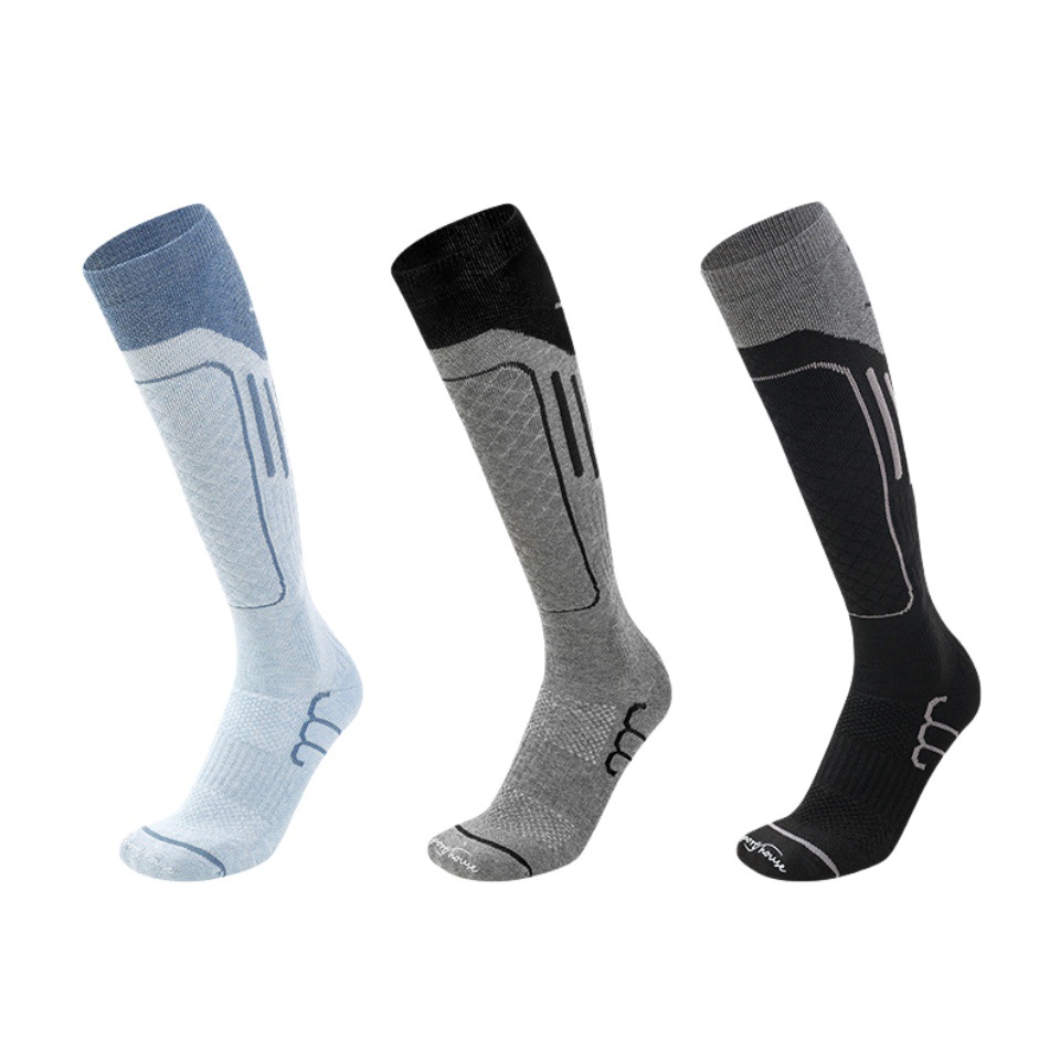 Ski homme, automne hiver, bas chauds et épais pour femmes, cyclisme professionnel, course à pied, randonnée, chaussettes en laine compressée_voghion.com
