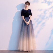 星空晚礼服女大合唱团演出服女2025新款朗诵气质独唱指挥服装长裙
