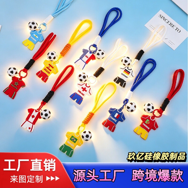 Usa, Canada, and Mexico World Cup Football Keychain Jersey Series Backpack Key Pendant Cartoon Car Keychain Accessories Usa, Canada, and Mexico World Cup Football Keychain Jersey Series Backpack Key Pendant Cartoon Car Keychain Accessories