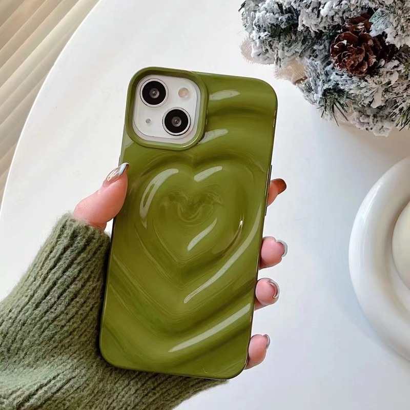純色の立体愛はiphone15アップル16promax携帯ケースの新型14カップル13ソフトケースの女性を適用します。|undefined