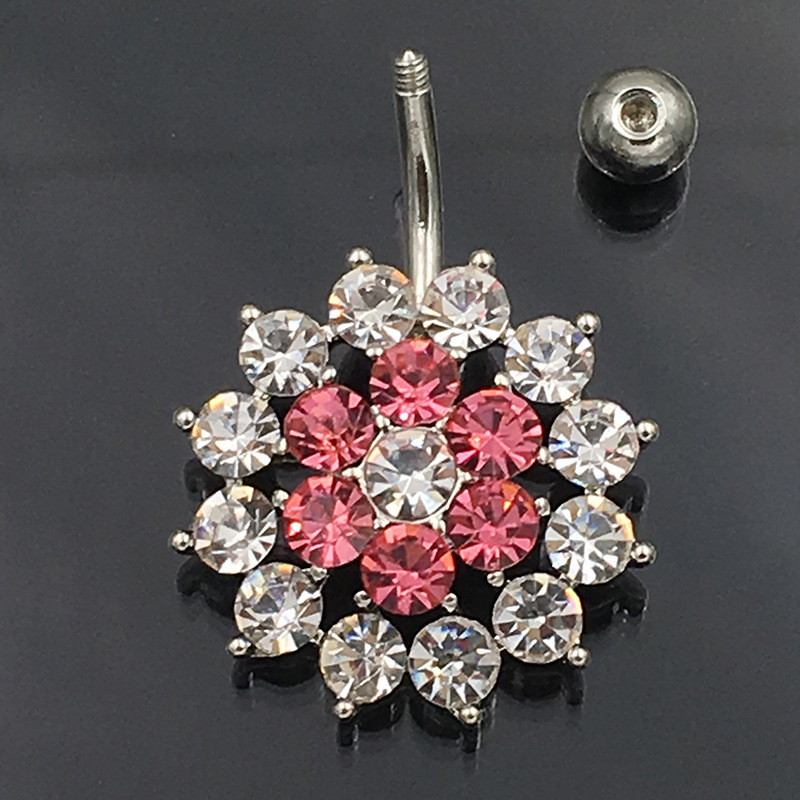 Anello floreale squisito in acciaio inossidabile con diamanti_voghion.com