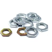 生产薄六角螺母GB808镀锌细牙灯具牙管用小边扁螺帽铁皮冲压幼牙