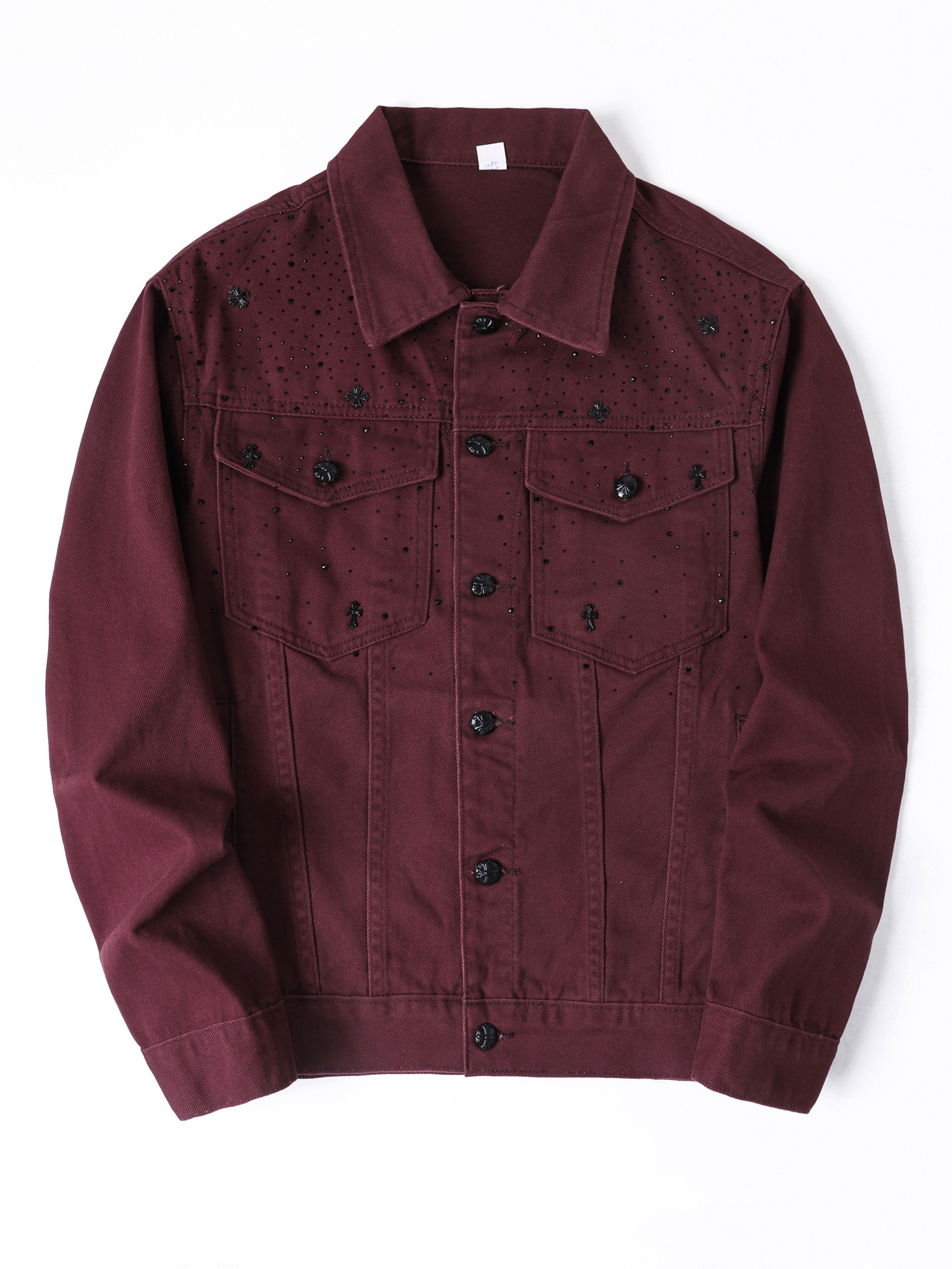 Chaqueta Vaquera con Pedrería Brillante de Algodón, Corte Holgado, Transpirable para Uso Casual