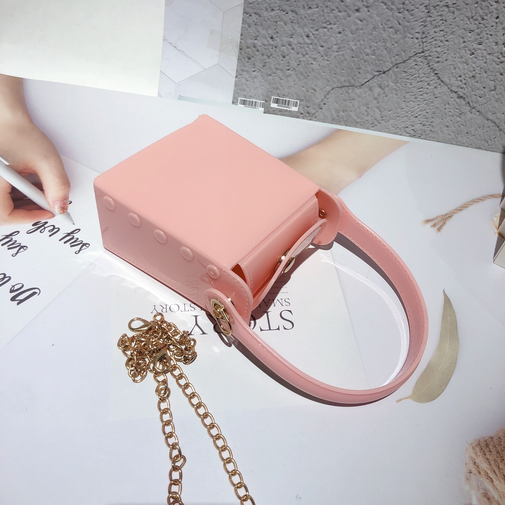 Women's Mini Pvc Solid Color Fashion Square Magnetic Buckle Crossbody Bag display picture 14