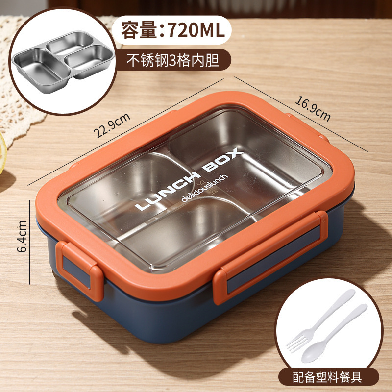 電子レンジの弁当箱の格のサラリーマンの弁当箱の軽い学生はご飯を持って304ステンレスの保温の弁当箱を分けます。|undefined