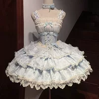 Платье в стиле lolita, лифтинг-эффект, многослойная оборчатая юбка, несколько цветов и размеров