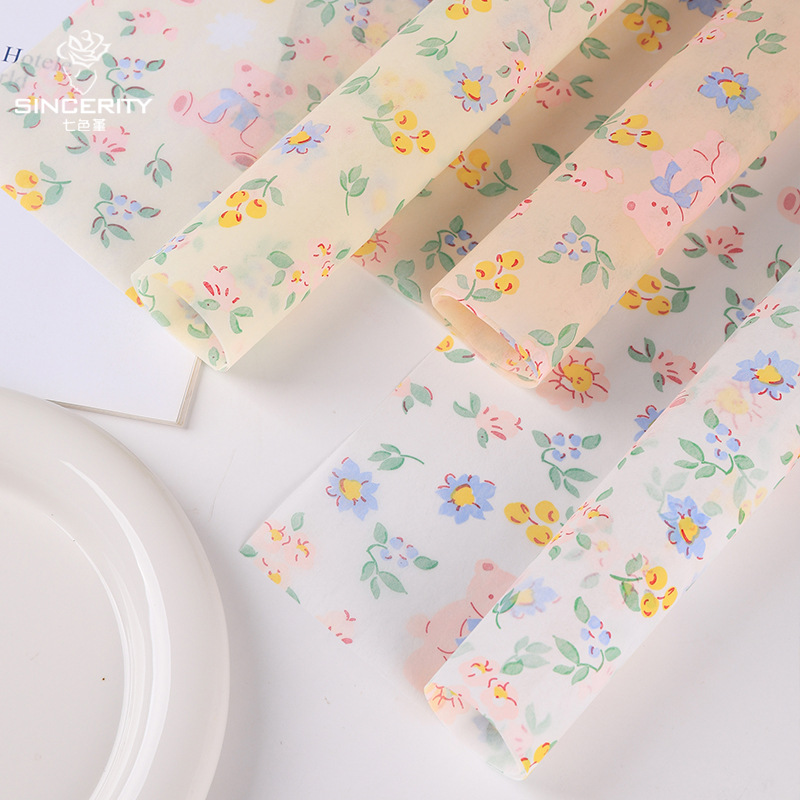 Impresión de siete colores de cordier leche de algodón material de papel de algodón ultra delgado de papel de Sydney buquete de flores revestido de papel floral de papel de embalaje de flores image 3