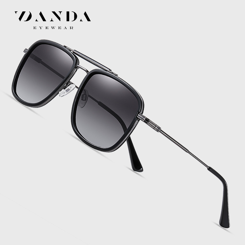 Amazon nuevas gafas de sol polarizadas de moda europea y americana gafas de sol de las mujeres tr3366 gafas de sol de metal cuadrado de los hombres