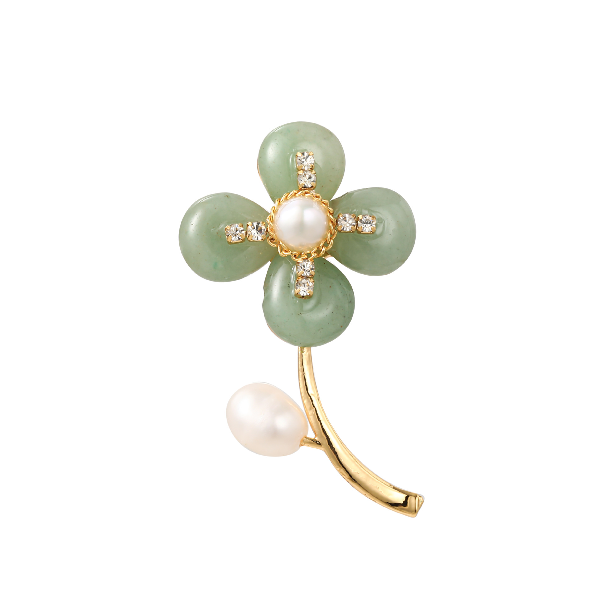 Elegant Flower Baroque Pearls Copper Women's Brooches display picture 2