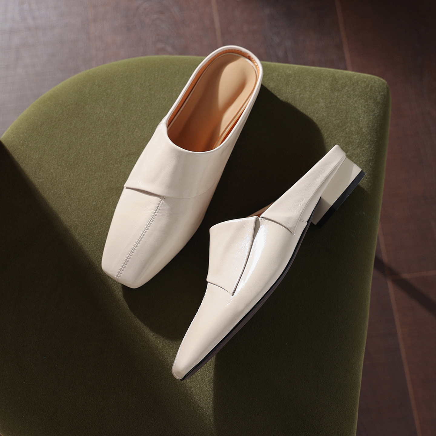 CHIKO Edy Square Toe Block Heels Clogs/Mules Shoes