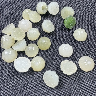 Xinjiang jade Hetian jade three-dimensional lotus accessories Hetian jade handmade diy bracelet slip pendant pendant head