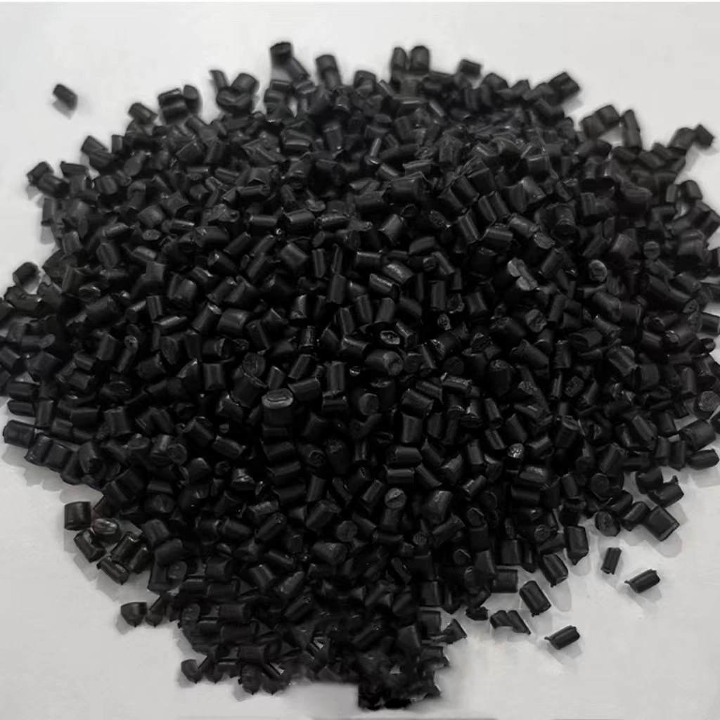 Гранулы полипропилена черные, переработанные, от производителя, в наличии, литьевой марки, пластиковые, биоразлагаемые частицы ПВХ, модифицированные