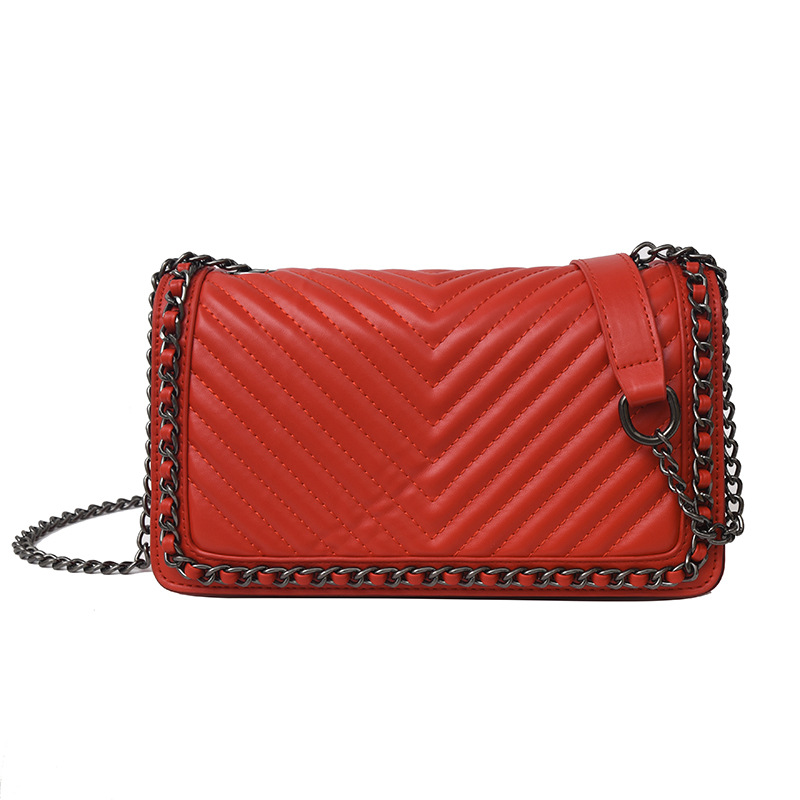 Bolso de Cadena Retro Estilo Hong Kong, Verano 2025, Nuevo, Transfronterizo, Super Popular, Texturizado, Bolso de Hombro, Bolso Cruzado Acolchado de Moda para Mujer
