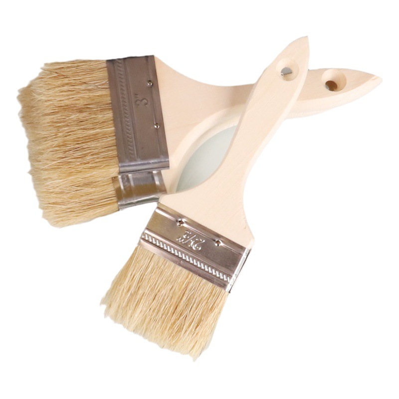 Fábrica al por mayor cepillo de pelo de cerdo largo cepillo de cerdas puras cepillo de pintura industrial cepillo de pegamento cepillo de salsa de barbacoa