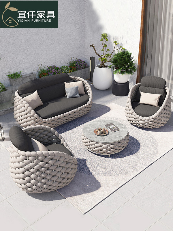 Outdoor sofa courtyard set Nordic villa garden balcony wicker chair outdoor sample room sunroom wicker furniture