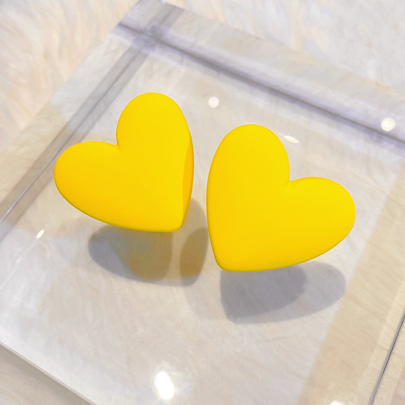 Ig Style Modern Style Heart Shape Plastic Resin Stoving Varnish Women's Ear Studs display picture 3