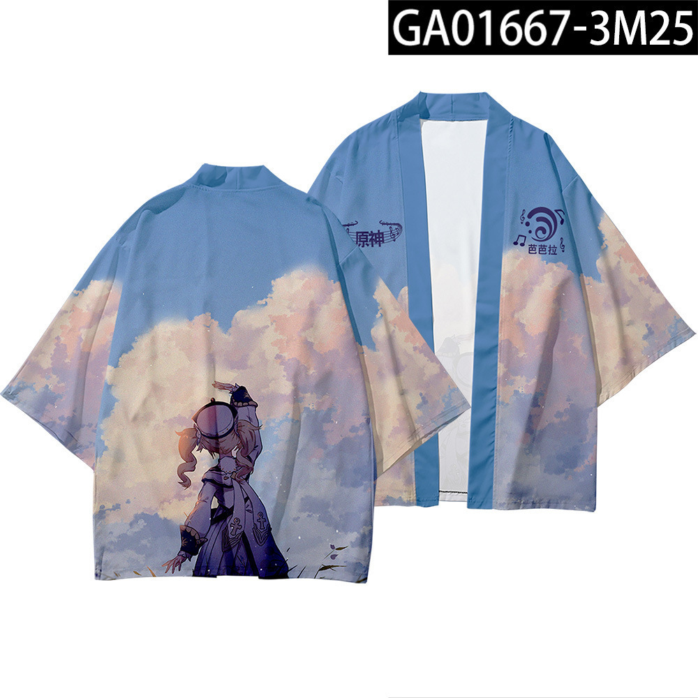 2024 verano anime cosplay dios original Genshin capa Riyue Keli cardigan kimono capa image 13